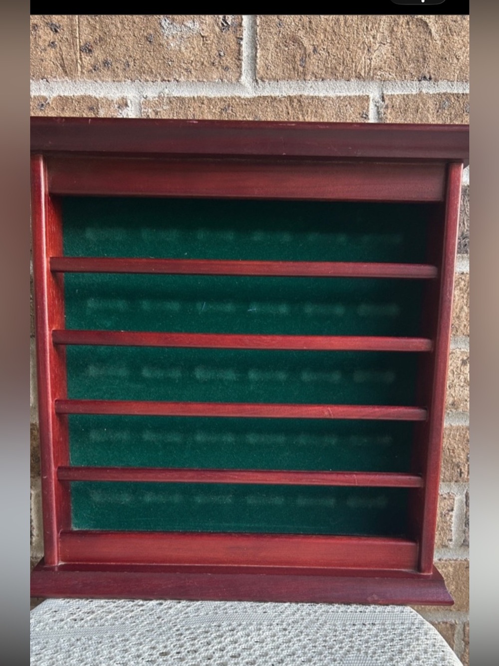Vintage Wooden golf ball shelf with Green Felt Display